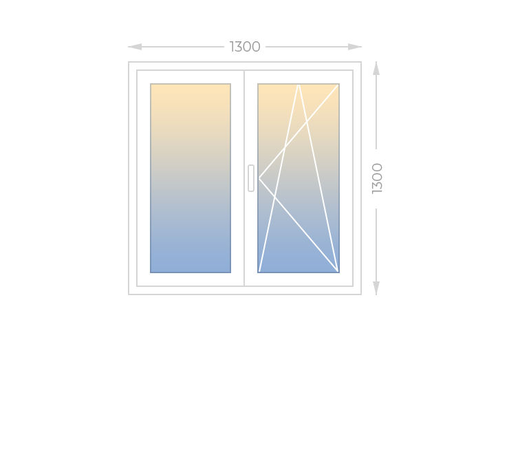Двухстворчатое окно с поворотно-откидной створкой - фото - 1